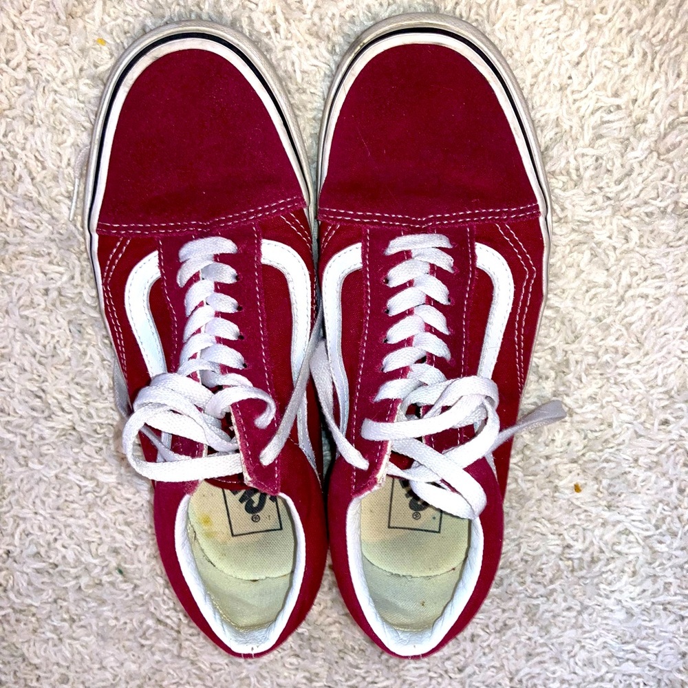 Maroon Vans Skaters